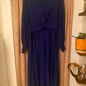 Long sleeve Navy Midi Dress